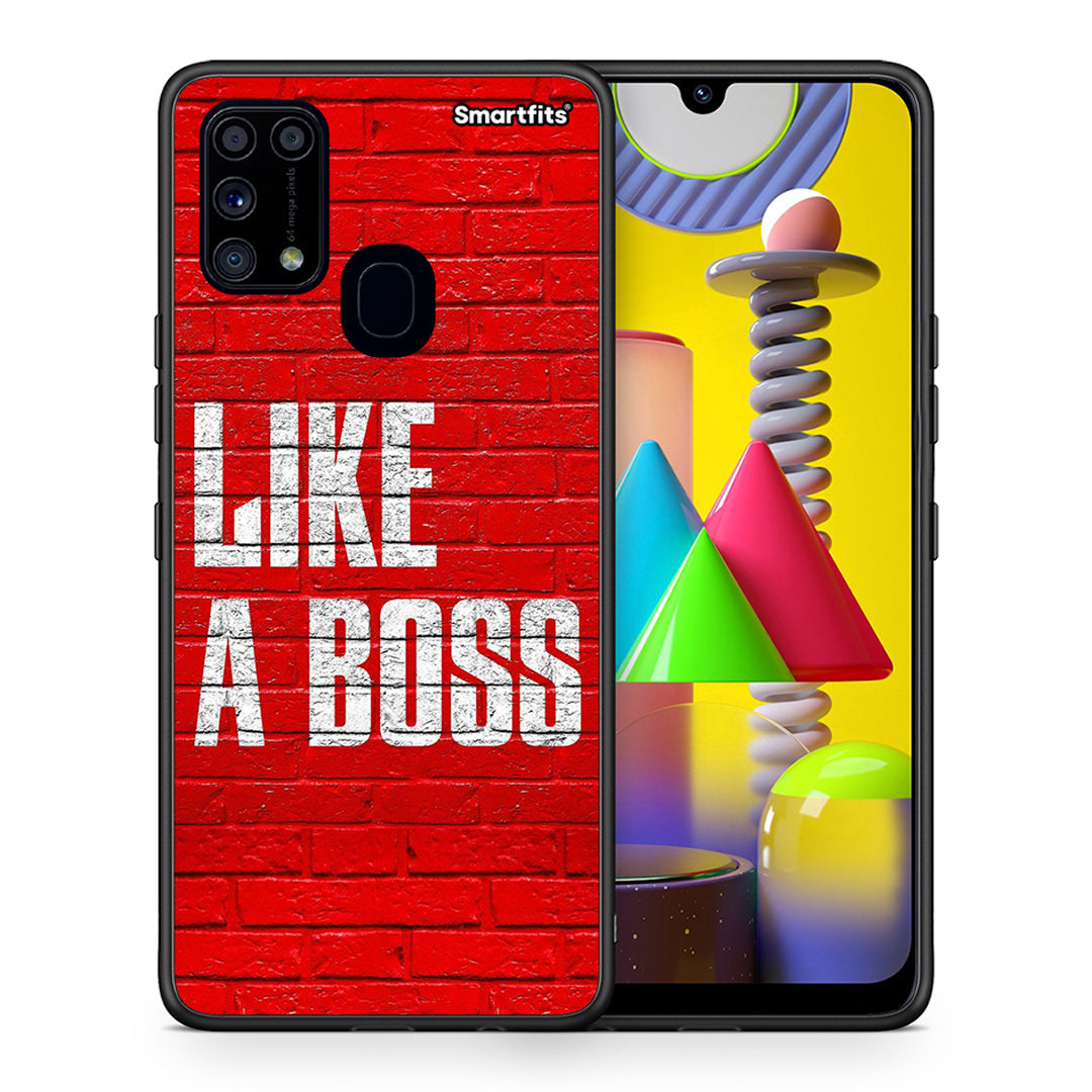 Θήκη Samsung M31 Like A Boss από τη Smartfits με σχέδιο στο πίσω μέρος και μαύρο περίβλημα | Samsung M31 Like A Boss case with colorful back and black bezels