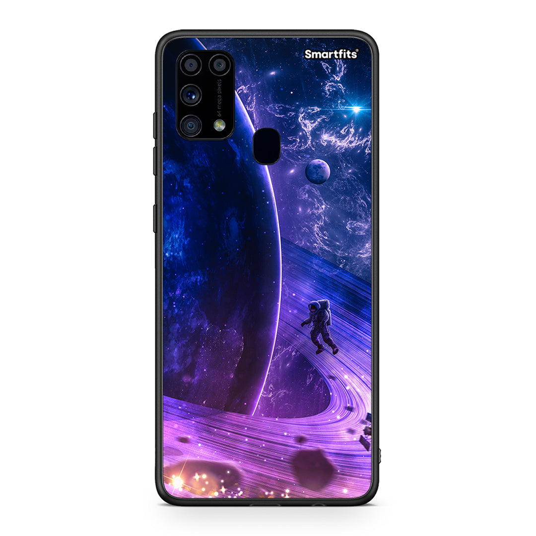 Samsung M31 Lost Astronaut θήκη από τη Smartfits με σχέδιο στο πίσω μέρος και μαύρο περίβλημα | Smartphone case with colorful back and black bezels by Smartfits