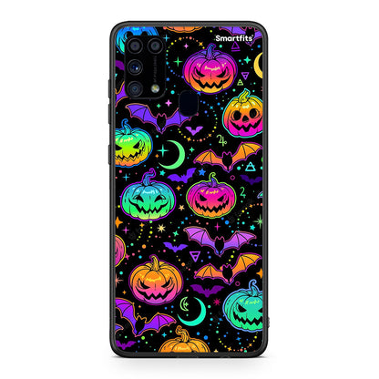 Samsung M31 Neon Halloween θήκη από τη Smartfits με σχέδιο στο πίσω μέρος και μαύρο περίβλημα | Smartphone case with colorful back and black bezels by Smartfits