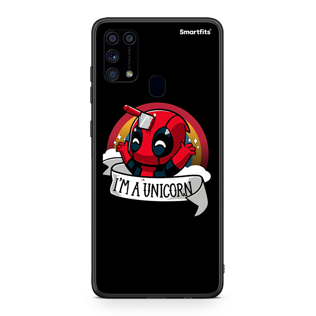 Samsung M31 Unicorn Deadpool θήκη από τη Smartfits με σχέδιο στο πίσω μέρος και μαύρο περίβλημα | Smartphone case with colorful back and black bezels by Smartfits