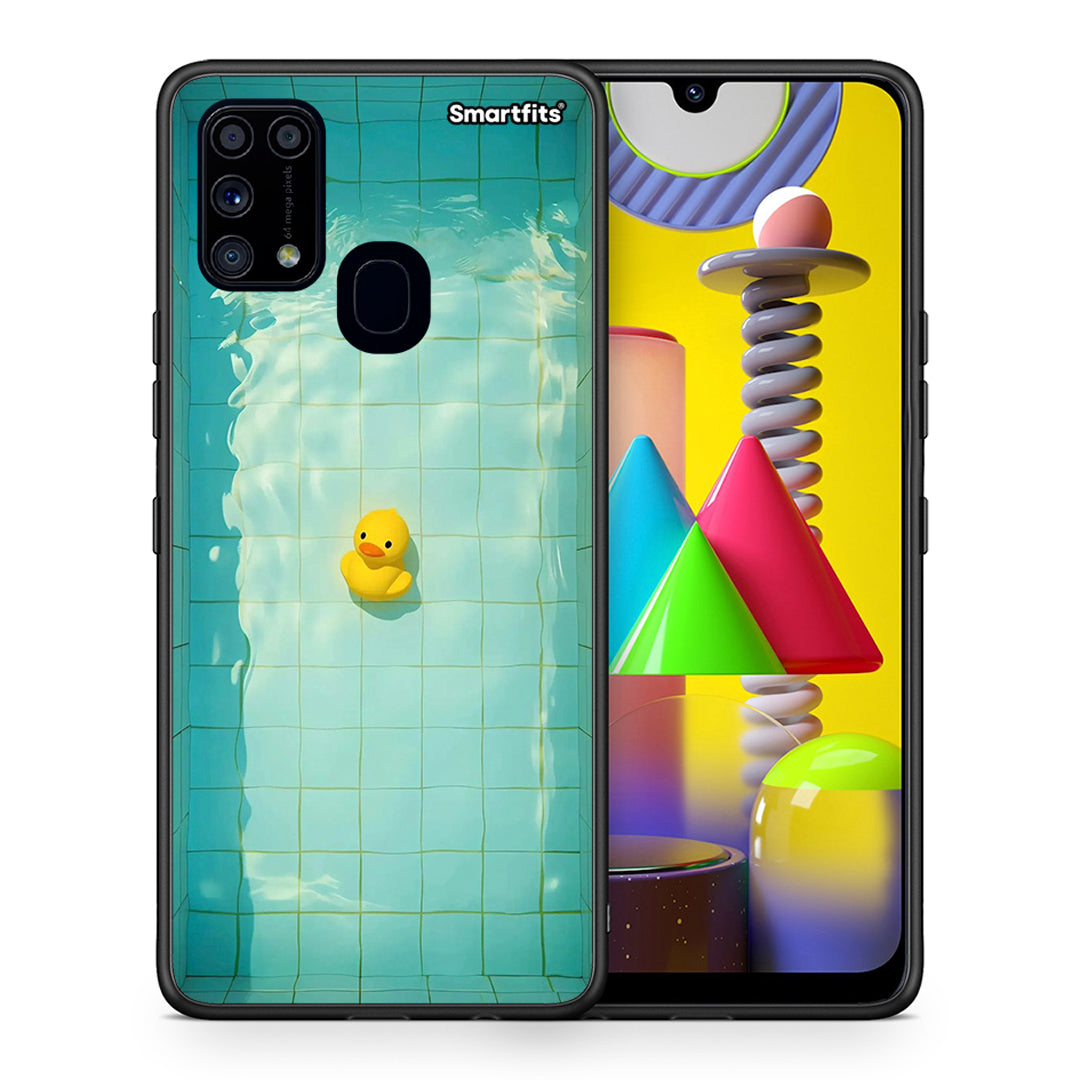 Θήκη Samsung M31 Yellow Duck από τη Smartfits με σχέδιο στο πίσω μέρος και μαύρο περίβλημα | Samsung M31 Yellow Duck case with colorful back and black bezels