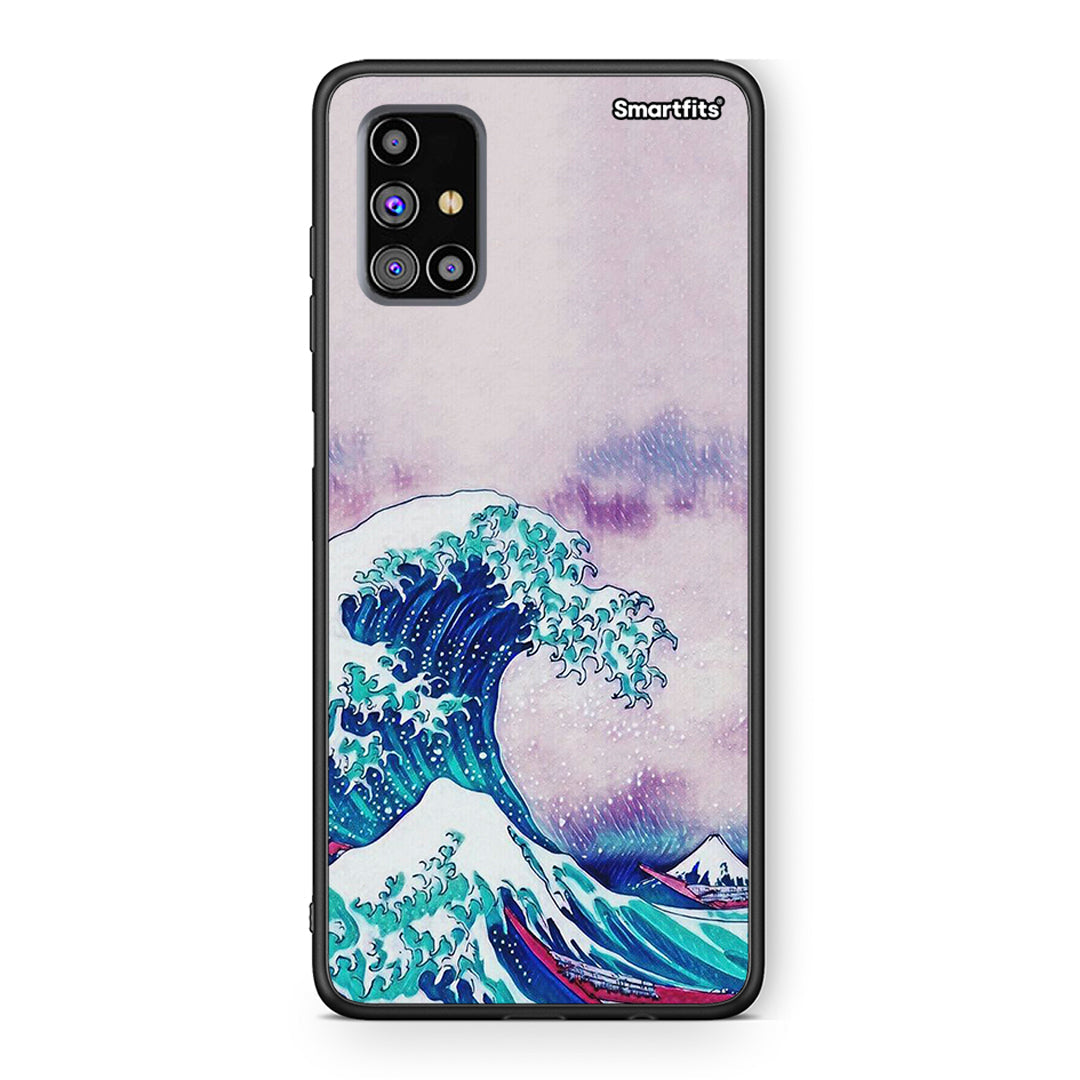 Samsung M31s Blue Waves θήκη από τη Smartfits με σχέδιο στο πίσω μέρος και μαύρο περίβλημα | Smartphone case with colorful back and black bezels by Smartfits