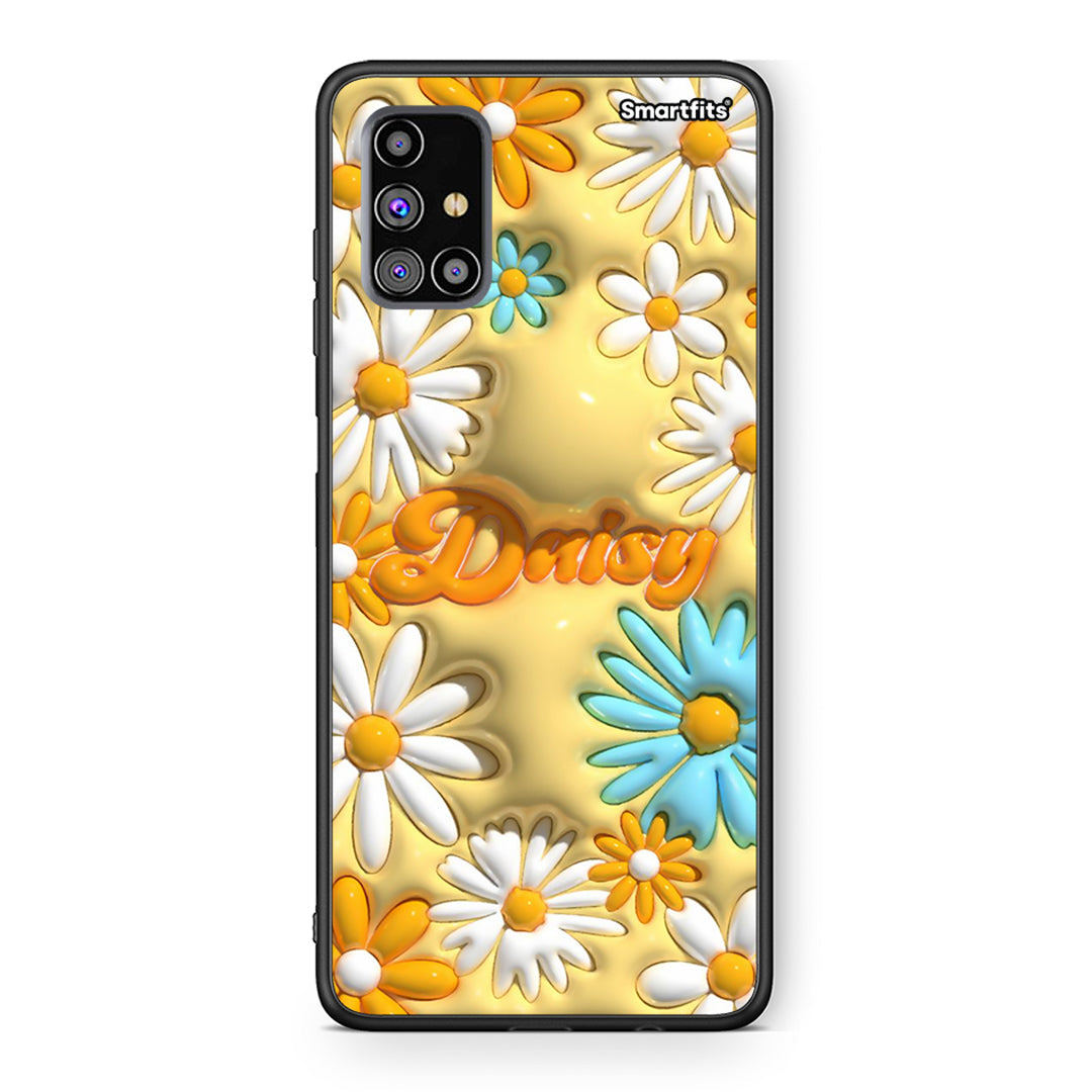 Samsung M31s Bubble Daisies θήκη από τη Smartfits με σχέδιο στο πίσω μέρος και μαύρο περίβλημα | Smartphone case with colorful back and black bezels by Smartfits