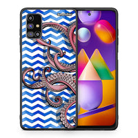 Thumbnail for Θήκη Samsung M31s Chevron Devilfish από τη Smartfits με σχέδιο στο πίσω μέρος και μαύρο περίβλημα | Samsung M31s Chevron Devilfish case with colorful back and black bezels