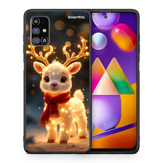 Θήκη Samsung M31s Christmas Cutie από τη Smartfits με σχέδιο στο πίσω μέρος και μαύρο περίβλημα | Samsung M31s Christmas Cutie case with colorful back and black bezels
