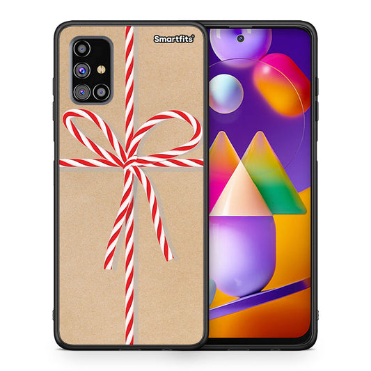 Θήκη Samsung M31s Christmas Gift από τη Smartfits με σχέδιο στο πίσω μέρος και μαύρο περίβλημα | Samsung M31s Christmas Gift case with colorful back and black bezels