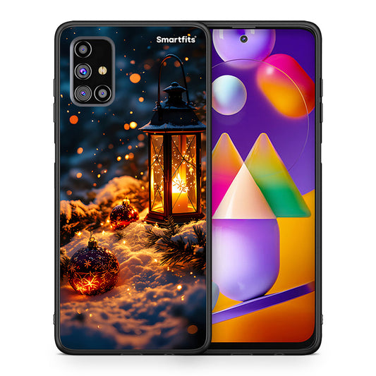 Θήκη Samsung M31s Christmas Ornaments από τη Smartfits με σχέδιο στο πίσω μέρος και μαύρο περίβλημα | Samsung M31s Christmas Ornaments case with colorful back and black bezels