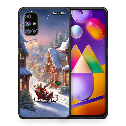Θήκη Samsung M31s Christmas Snow από τη Smartfits με σχέδιο στο πίσω μέρος και μαύρο περίβλημα | Samsung M31s Christmas Snow case with colorful back and black bezels