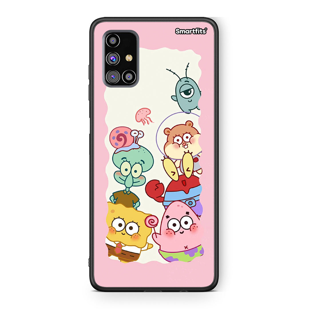 Samsung M31s Cute Companion θήκη από τη Smartfits με σχέδιο στο πίσω μέρος και μαύρο περίβλημα | Smartphone case with colorful back and black bezels by Smartfits