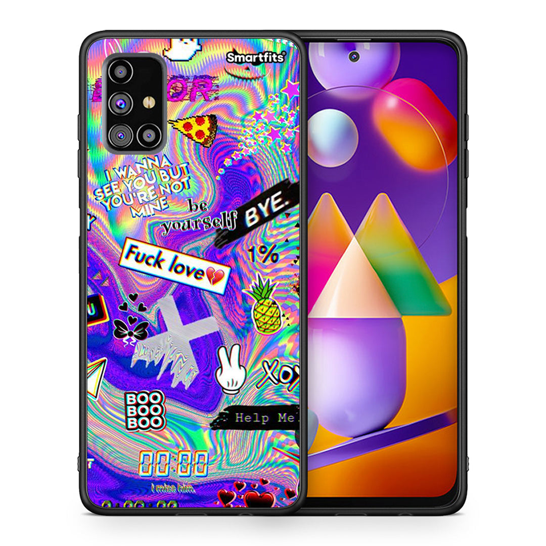 Θήκη Samsung M31s Game Over από τη Smartfits με σχέδιο στο πίσω μέρος και μαύρο περίβλημα | Samsung M31s Game Over case with colorful back and black bezels