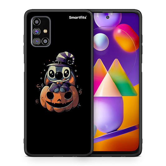 Θήκη Samsung M31s Halloween Stitch από τη Smartfits με σχέδιο στο πίσω μέρος και μαύρο περίβλημα | Samsung M31s Halloween Stitch case with colorful back and black bezels