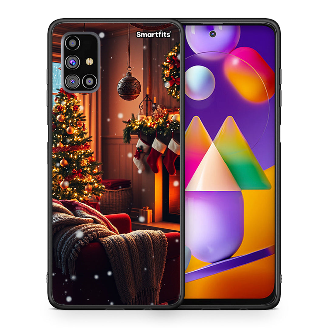 Θήκη Samsung M31s Home For Christmas από τη Smartfits με σχέδιο στο πίσω μέρος και μαύρο περίβλημα | Samsung M31s Home For Christmas case with colorful back and black bezels