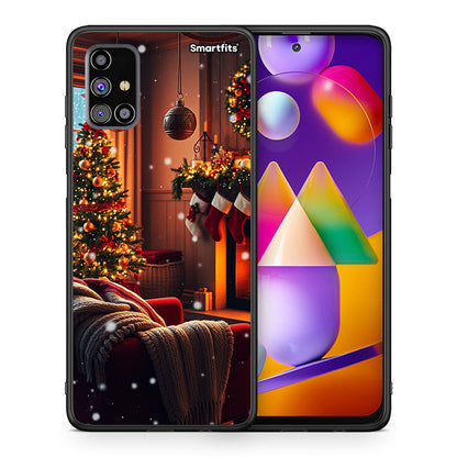 Θήκη Samsung M31s Home For Christmas από τη Smartfits με σχέδιο στο πίσω μέρος και μαύρο περίβλημα | Samsung M31s Home For Christmas case with colorful back and black bezels