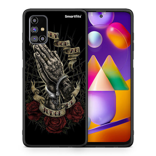 Θήκη Samsung M31s Judge By God από τη Smartfits με σχέδιο στο πίσω μέρος και μαύρο περίβλημα | Samsung M31s Judge By God case with colorful back and black bezels