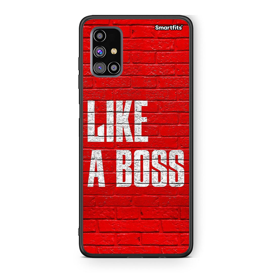 Samsung M31s Like A Boss θήκη από τη Smartfits με σχέδιο στο πίσω μέρος και μαύρο περίβλημα | Smartphone case with colorful back and black bezels by Smartfits