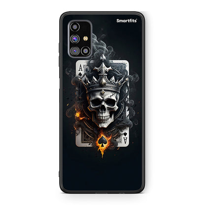 Samsung M31s Skull King Ace θήκη από τη Smartfits με σχέδιο στο πίσω μέρος και μαύρο περίβλημα | Smartphone case with colorful back and black bezels by Smartfits