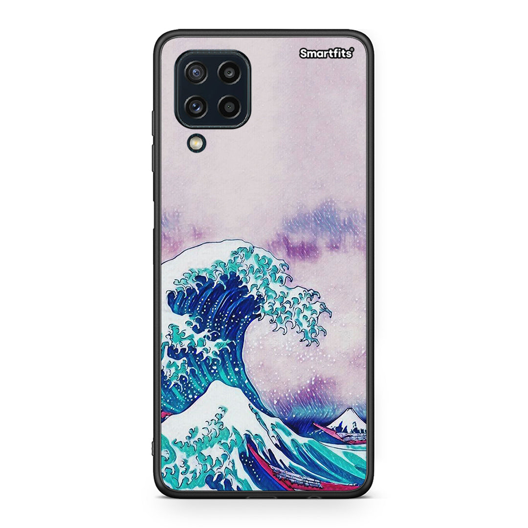 Samsung M32 4G Blue Waves θήκη από τη Smartfits με σχέδιο στο πίσω μέρος και μαύρο περίβλημα | Smartphone case with colorful back and black bezels by Smartfits