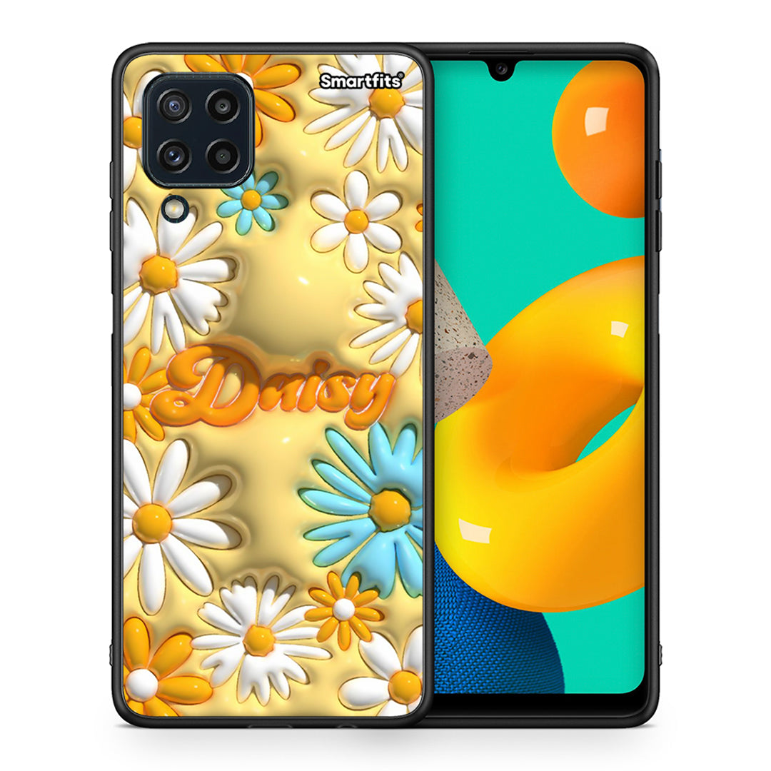 Θήκη Samsung M32 4G Bubble Daisies από τη Smartfits με σχέδιο στο πίσω μέρος και μαύρο περίβλημα | Samsung M32 4G Bubble Daisies case with colorful back and black bezels