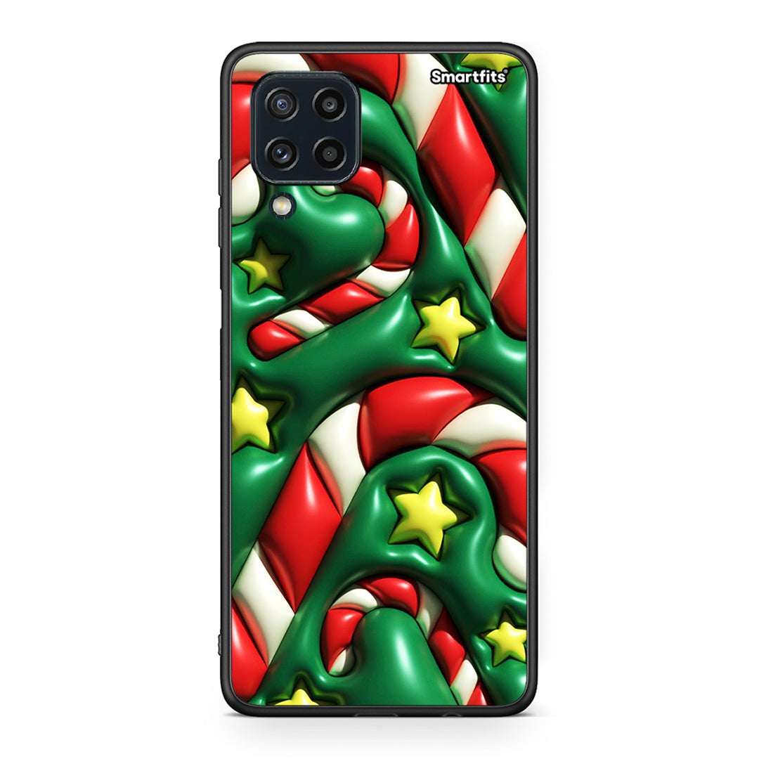 Samsung M32 4G Christmas Bubbles θήκη από τη Smartfits με σχέδιο στο πίσω μέρος και μαύρο περίβλημα | Smartphone case with colorful back and black bezels by Smartfits