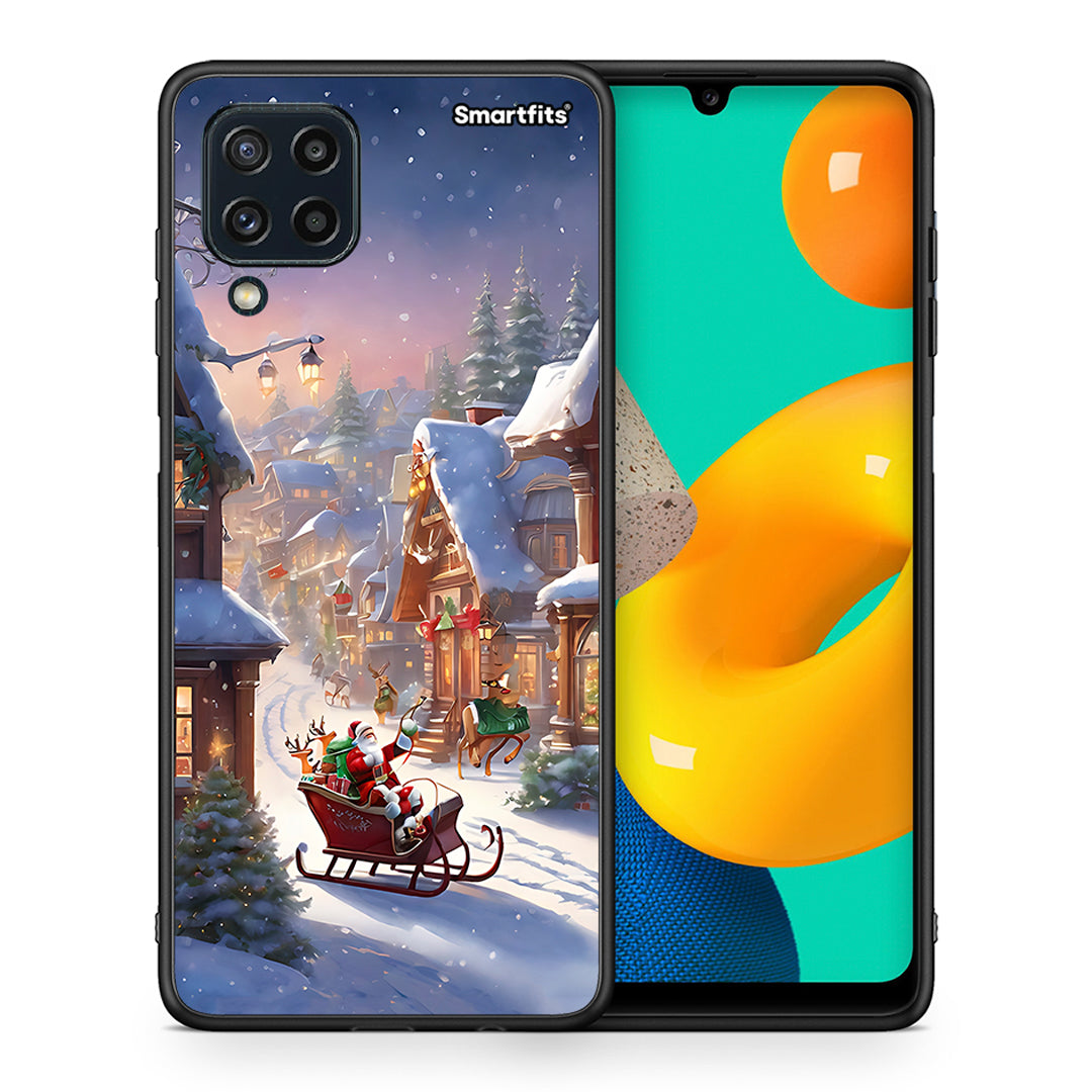 Θήκη Samsung M32 4G Christmas Snow από τη Smartfits με σχέδιο στο πίσω μέρος και μαύρο περίβλημα | Samsung M32 4G Christmas Snow case with colorful back and black bezels