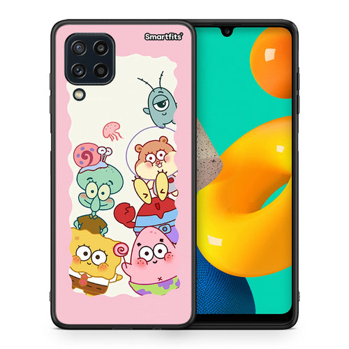 Θήκη Samsung M32 4G Cute Companion από τη Smartfits με σχέδιο στο πίσω μέρος και μαύρο περίβλημα | Samsung M32 4G Cute Companion case with colorful back and black bezels