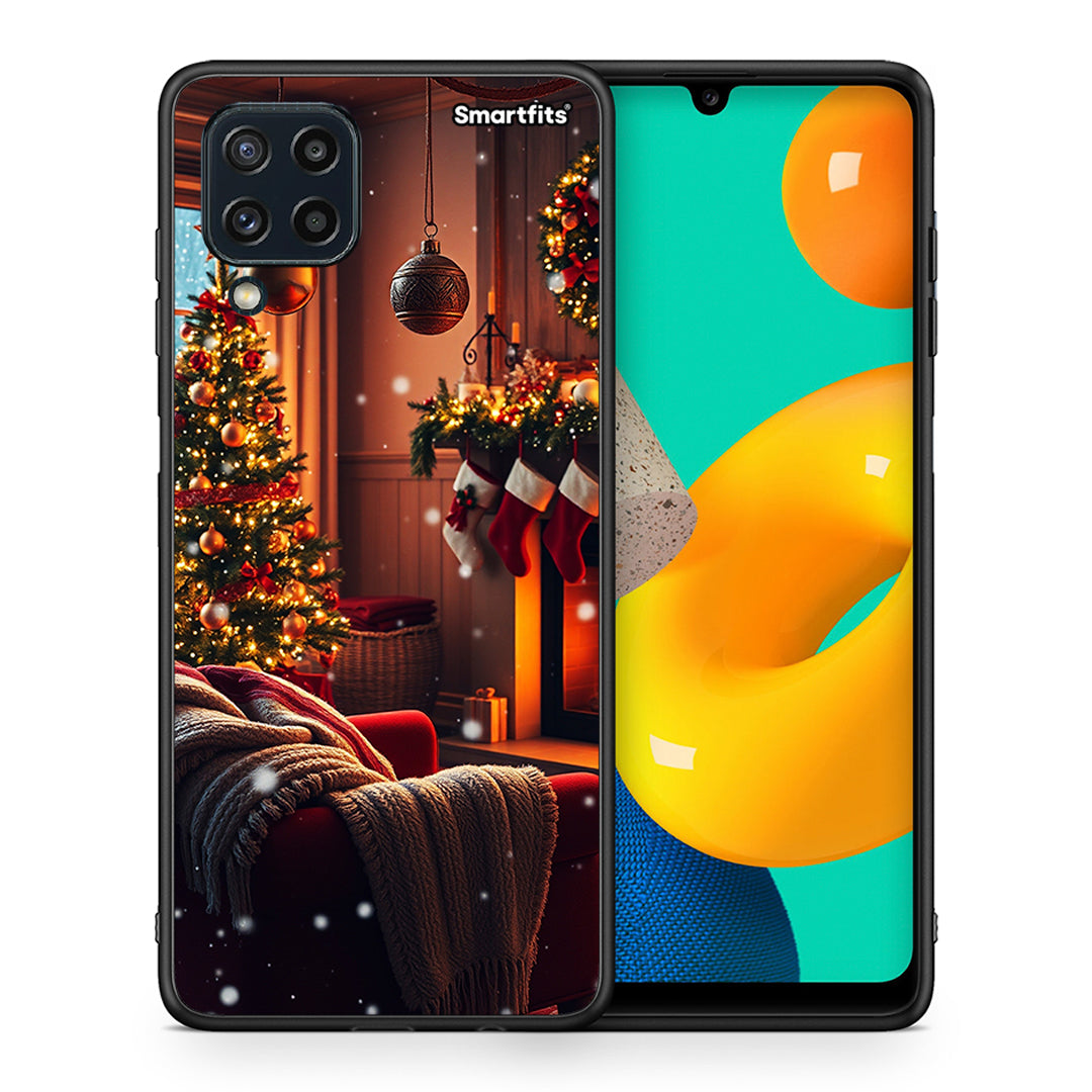 Θήκη Samsung M32 4G Home For Christmas από τη Smartfits με σχέδιο στο πίσω μέρος και μαύρο περίβλημα | Samsung M32 4G Home For Christmas case with colorful back and black bezels