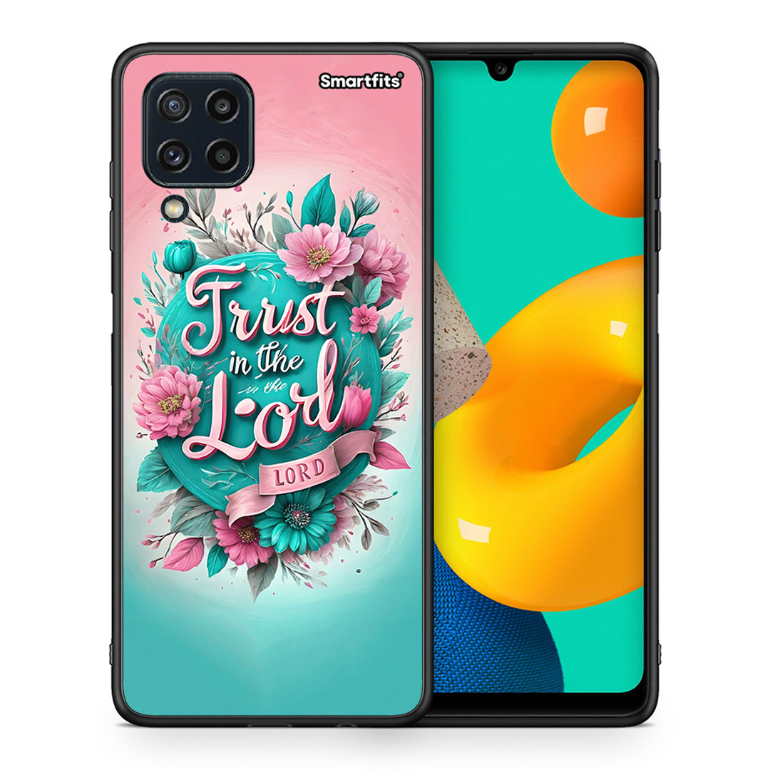 Θήκη Samsung M32 4G Lord Trust από τη Smartfits με σχέδιο στο πίσω μέρος και μαύρο περίβλημα | Samsung M32 4G Lord Trust case with colorful back and black bezels