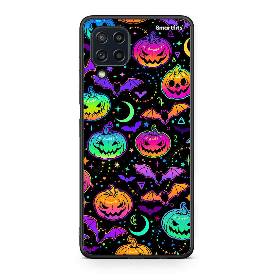 Samsung M32 4G Neon Halloween θήκη από τη Smartfits με σχέδιο στο πίσω μέρος και μαύρο περίβλημα | Smartphone case with colorful back and black bezels by Smartfits