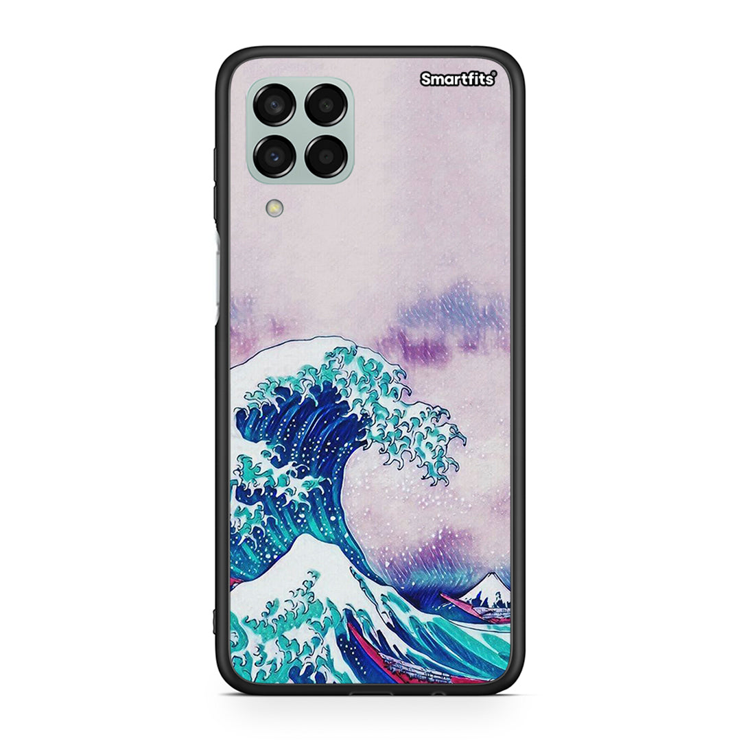 Samsung M33 Blue Waves θήκη από τη Smartfits με σχέδιο στο πίσω μέρος και μαύρο περίβλημα | Smartphone case with colorful back and black bezels by Smartfits