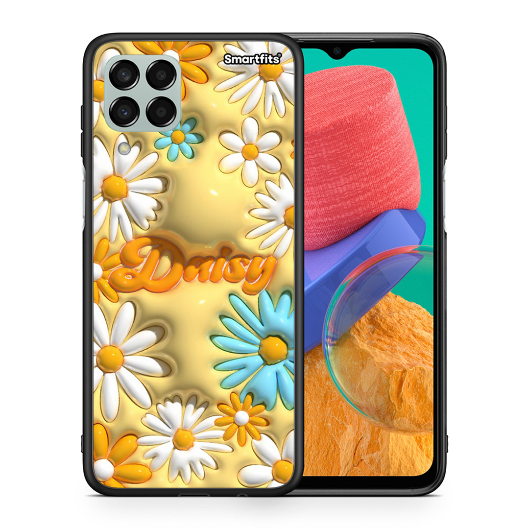 Θήκη Samsung M33 Bubble Daisies από τη Smartfits με σχέδιο στο πίσω μέρος και μαύρο περίβλημα | Samsung M33 Bubble Daisies case with colorful back and black bezels