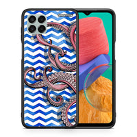 Thumbnail for Θήκη Samsung M33 Chevron Devilfish από τη Smartfits με σχέδιο στο πίσω μέρος και μαύρο περίβλημα | Samsung M33 Chevron Devilfish case with colorful back and black bezels