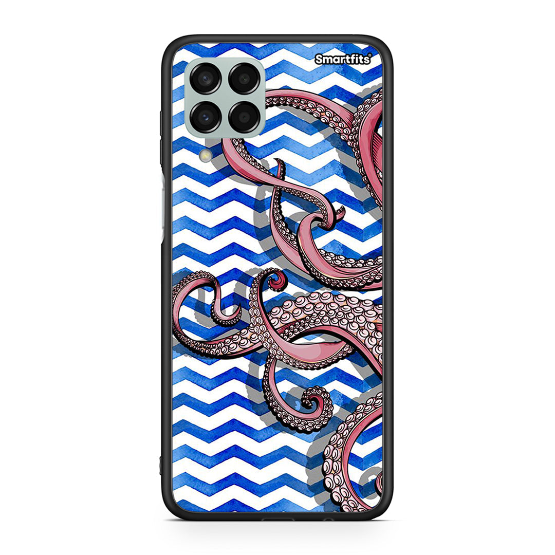 Samsung M33 Chevron Devilfish θήκη από τη Smartfits με σχέδιο στο πίσω μέρος και μαύρο περίβλημα | Smartphone case with colorful back and black bezels by Smartfits