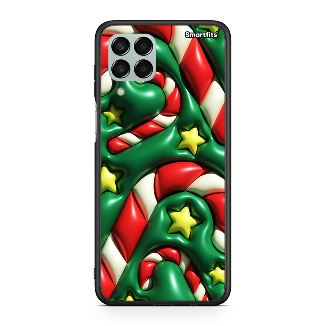 Samsung M33 Christmas Bubbles θήκη από τη Smartfits με σχέδιο στο πίσω μέρος και μαύρο περίβλημα | Smartphone case with colorful back and black bezels by Smartfits