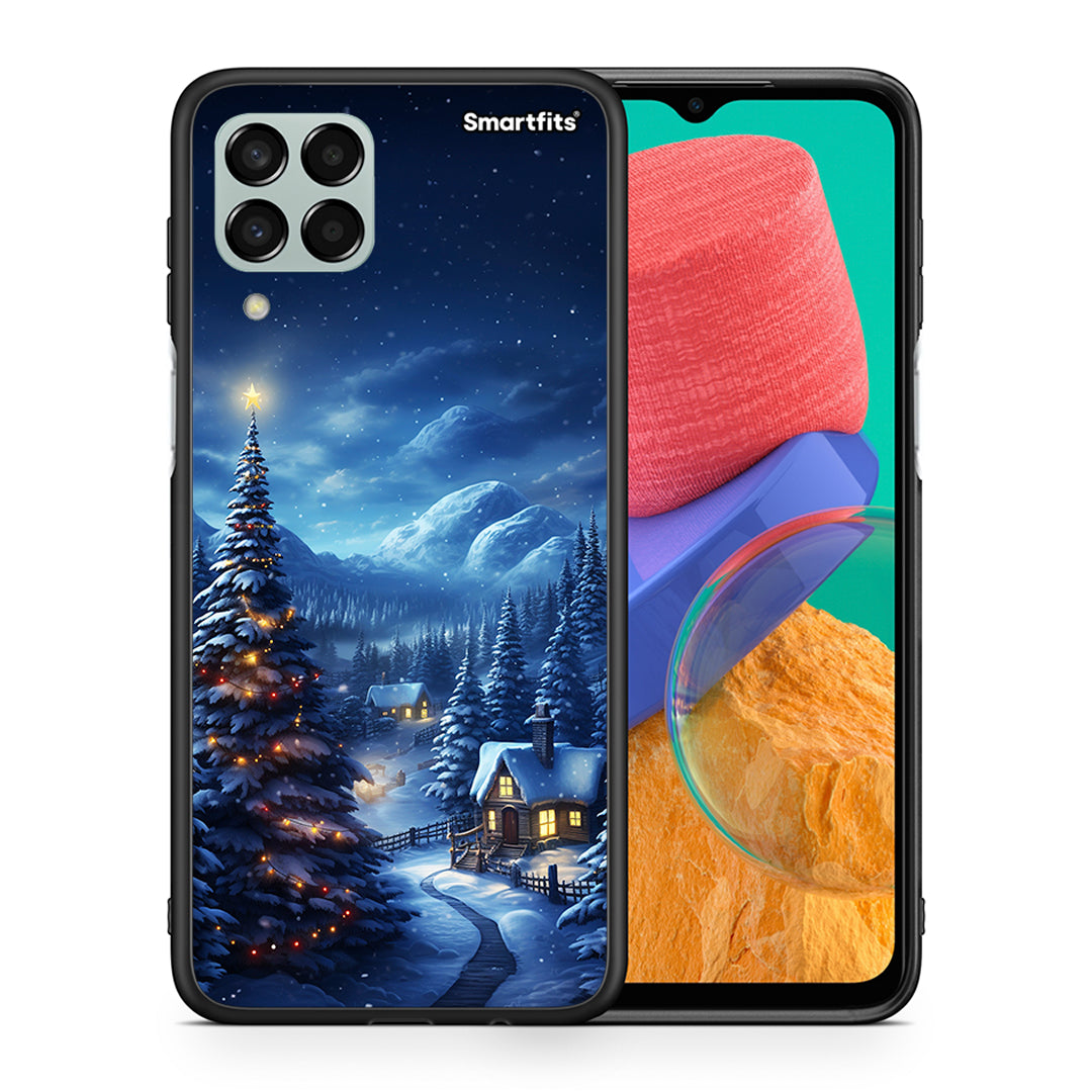 Θήκη Samsung M33 Christmas Scenery από τη Smartfits με σχέδιο στο πίσω μέρος και μαύρο περίβλημα | Samsung M33 Christmas Scenery case with colorful back and black bezels