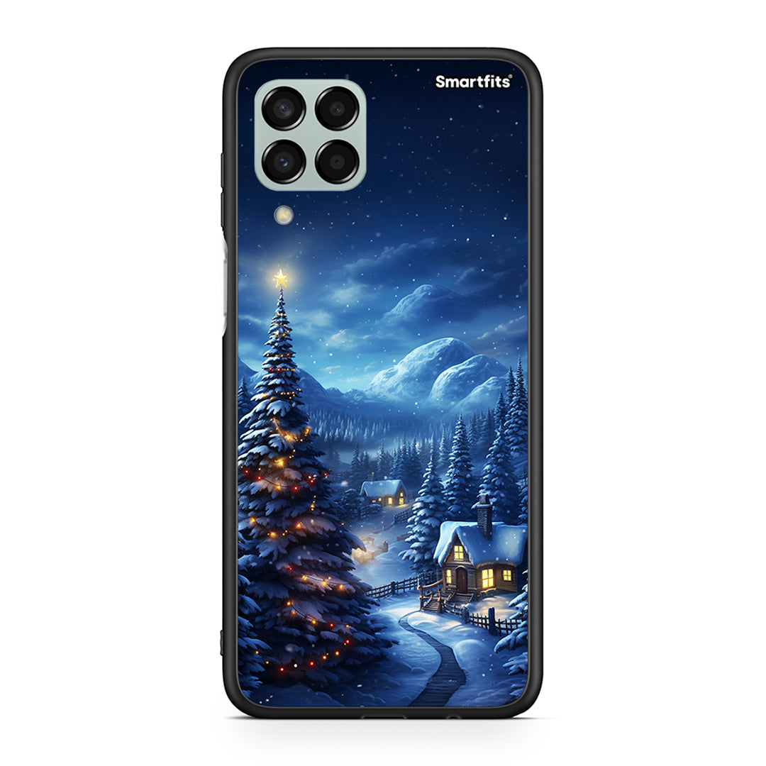 Samsung M33 Christmas Scenery θήκη από τη Smartfits με σχέδιο στο πίσω μέρος και μαύρο περίβλημα | Smartphone case with colorful back and black bezels by Smartfits