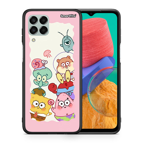 Θήκη Samsung M33 Cute Companion από τη Smartfits με σχέδιο στο πίσω μέρος και μαύρο περίβλημα | Samsung M33 Cute Companion case with colorful back and black bezels