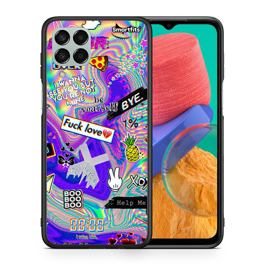 Θήκη Samsung M33 Game Over από τη Smartfits με σχέδιο στο πίσω μέρος και μαύρο περίβλημα | Samsung M33 Game Over case with colorful back and black bezels