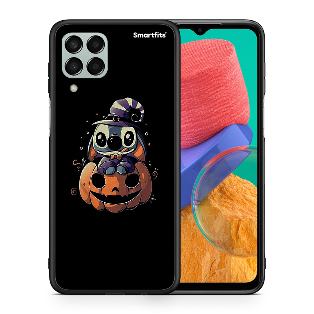 Θήκη Samsung M33 Halloween Stitch από τη Smartfits με σχέδιο στο πίσω μέρος και μαύρο περίβλημα | Samsung M33 Halloween Stitch case with colorful back and black bezels