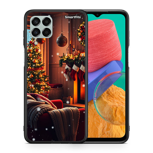 Θήκη Samsung M33 Home For Christmas από τη Smartfits με σχέδιο στο πίσω μέρος και μαύρο περίβλημα | Samsung M33 Home For Christmas case with colorful back and black bezels