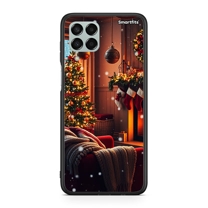 Samsung M33 Home For Christmas θήκη από τη Smartfits με σχέδιο στο πίσω μέρος και μαύρο περίβλημα | Smartphone case with colorful back and black bezels by Smartfits