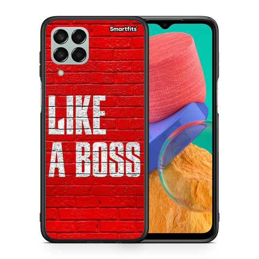 Θήκη Samsung M33 Like A Boss από τη Smartfits με σχέδιο στο πίσω μέρος και μαύρο περίβλημα | Samsung M33 Like A Boss case with colorful back and black bezels