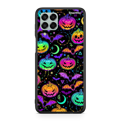 Samsung M33 Neon Halloween θήκη από τη Smartfits με σχέδιο στο πίσω μέρος και μαύρο περίβλημα | Smartphone case with colorful back and black bezels by Smartfits