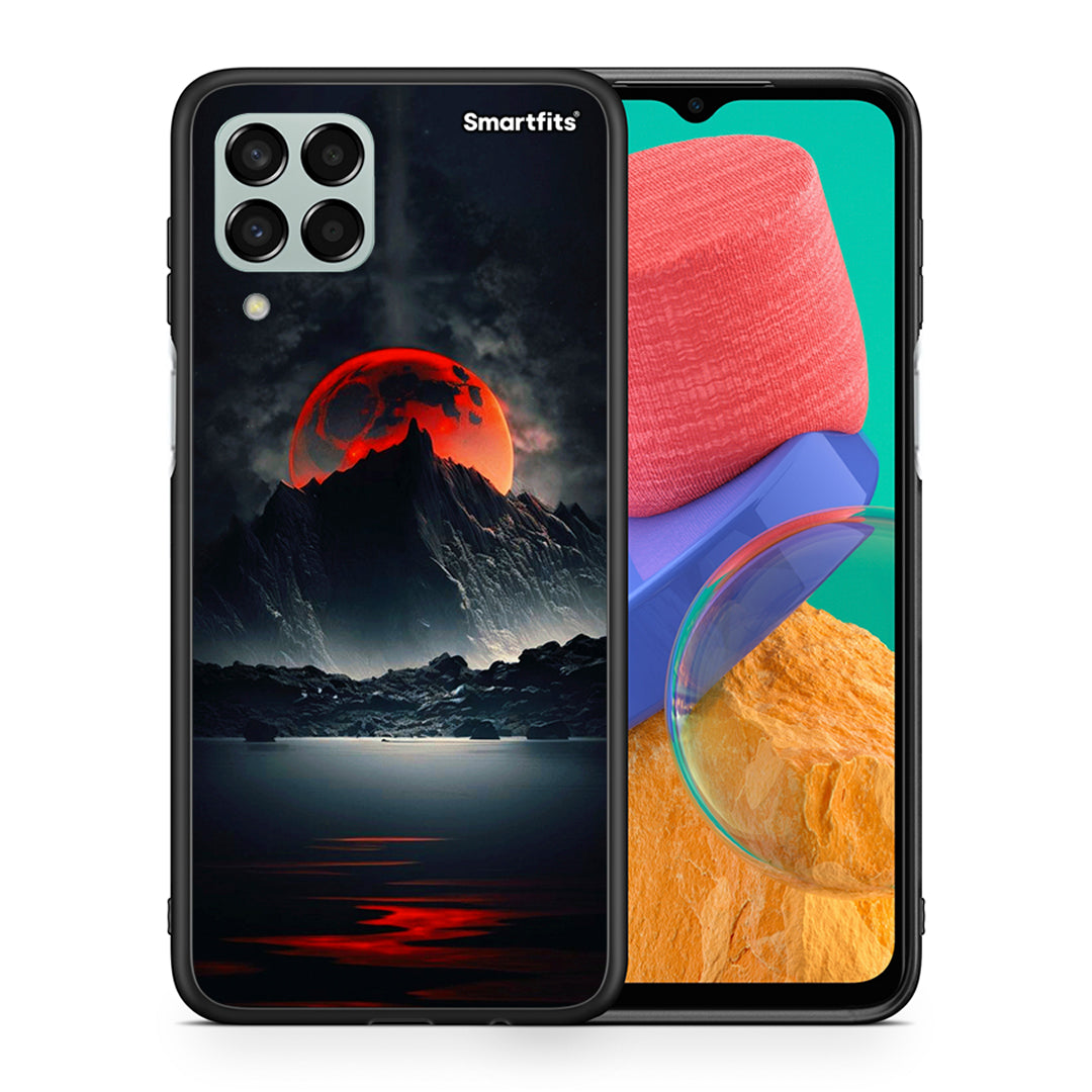 Θήκη Samsung M33 Red Full Moon από τη Smartfits με σχέδιο στο πίσω μέρος και μαύρο περίβλημα | Samsung M33 Red Full Moon case with colorful back and black bezels