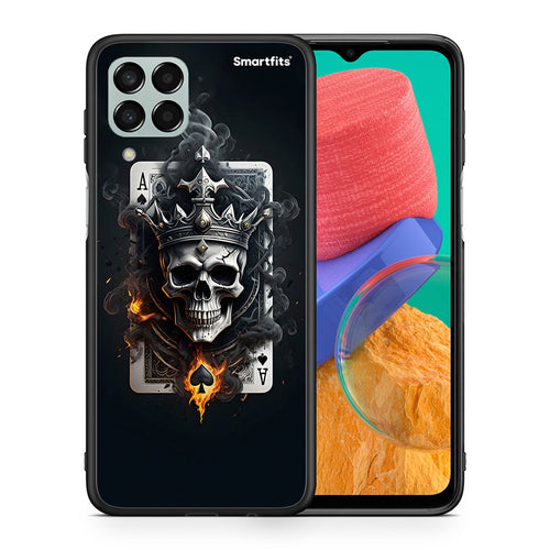 Θήκη Samsung M33 Skull King Ace από τη Smartfits με σχέδιο στο πίσω μέρος και μαύρο περίβλημα | Samsung M33 Skull King Ace case with colorful back and black bezels
