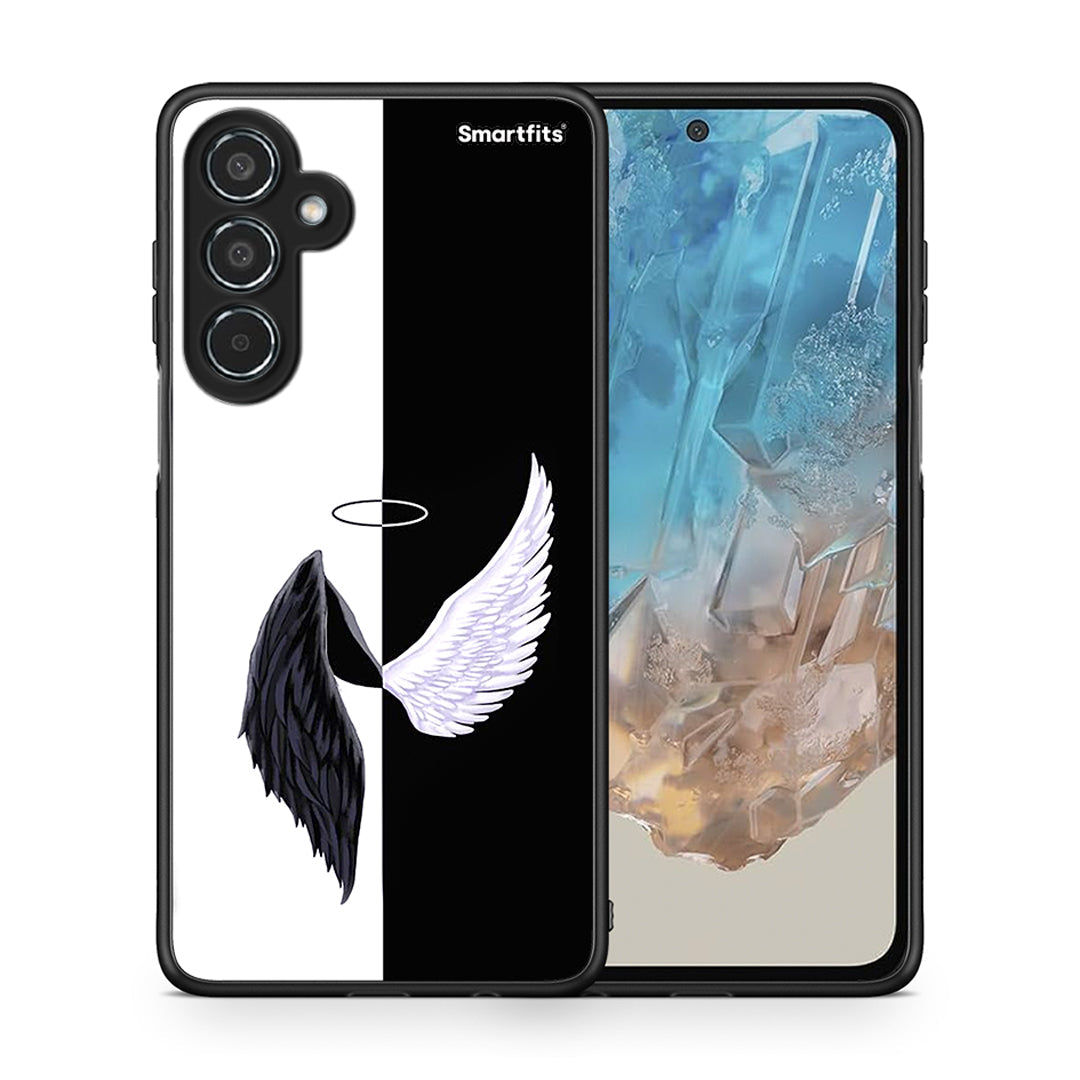 Θήκη Samsung Galaxy M35 5G Angels Demons από τη Smartfits με σχέδιο στο πίσω μέρος και μαύρο περίβλημα | Samsung Galaxy M35 5G Angels Demons case with colorful back and black bezels