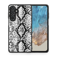 Thumbnail for Θήκη Samsung Galaxy M35 5G White Snake Animal από τη Smartfits με σχέδιο στο πίσω μέρος και μαύρο περίβλημα | Samsung Galaxy M35 5G White Snake Animal case with colorful back and black bezels