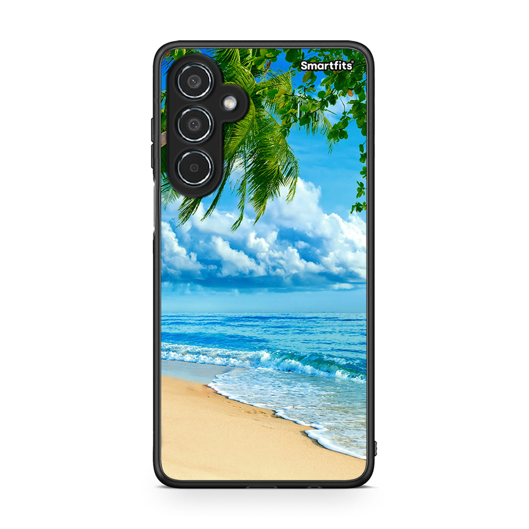 Samsung Galaxy M35 5G Beautiful Beach θήκη από τη Smartfits με σχέδιο στο πίσω μέρος και μαύρο περίβλημα | Smartphone case with colorful back and black bezels by Smartfits