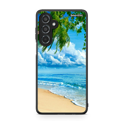 Samsung Galaxy M35 5G Beautiful Beach θήκη από τη Smartfits με σχέδιο στο πίσω μέρος και μαύρο περίβλημα | Smartphone case with colorful back and black bezels by Smartfits