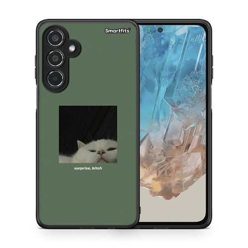 Θήκη Samsung Galaxy M35 5G Bitch Surprise από τη Smartfits με σχέδιο στο πίσω μέρος και μαύρο περίβλημα | Samsung Galaxy M35 5G Bitch Surprise case with colorful back and black bezels