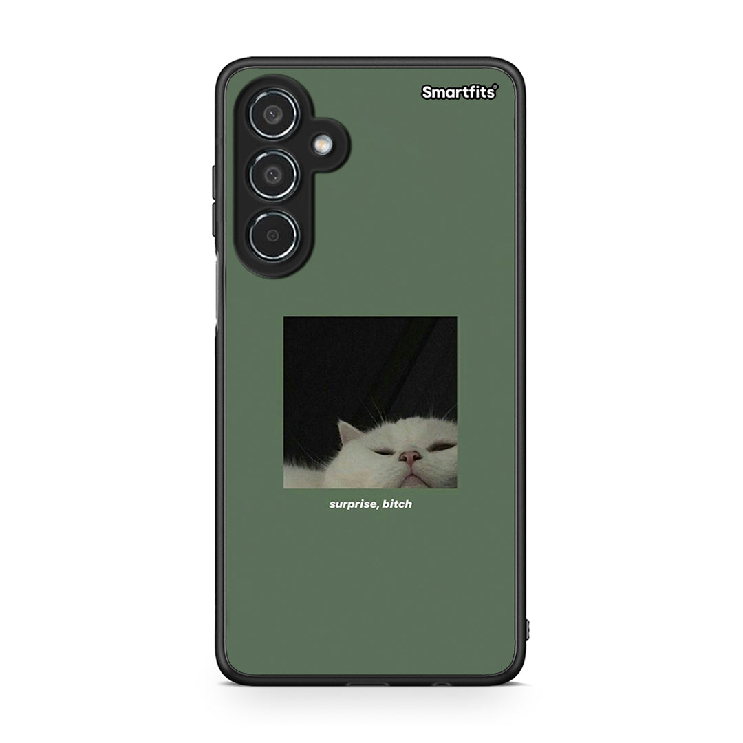 Samsung Galaxy M35 5G Bitch Surprise θήκη από τη Smartfits με σχέδιο στο πίσω μέρος και μαύρο περίβλημα | Smartphone case with colorful back and black bezels by Smartfits